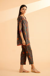 2-PC Raw-Silk Printed Shirt with Trouser CPM-4-29S